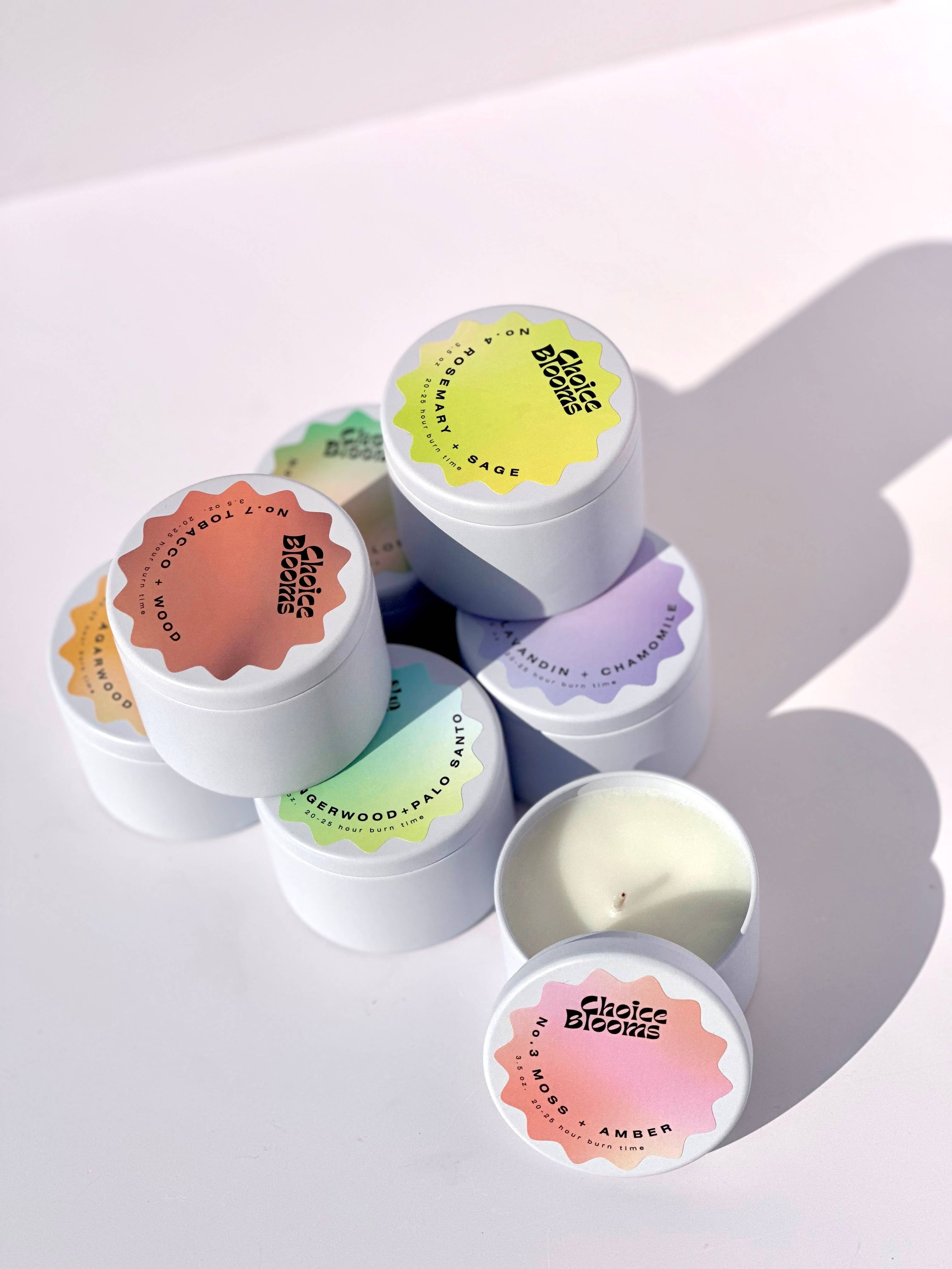 Choice Blooms – Engroshandel Rejsestearinlys – To-Go Discovery Duftlys Sæt6