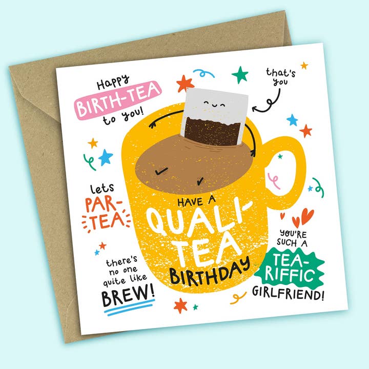 Carte d'anniversaire amusante • Jeux de mots sur le thé • Pour petite amie pour la vente par Twisted Haggis