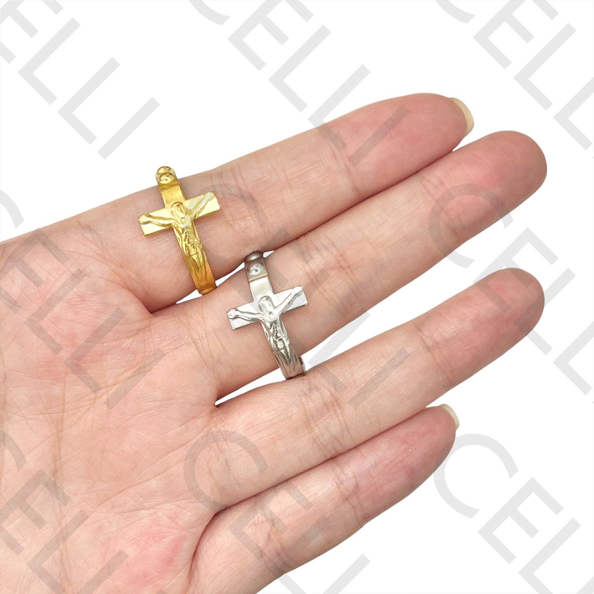 Celli Biju – wholesale Band/stacked ring – Steel Ring - cross0