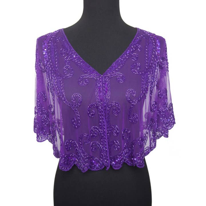 Western Fashion - Wholesale Cape - Women's - 8906 - Beaded Flapper Cape19