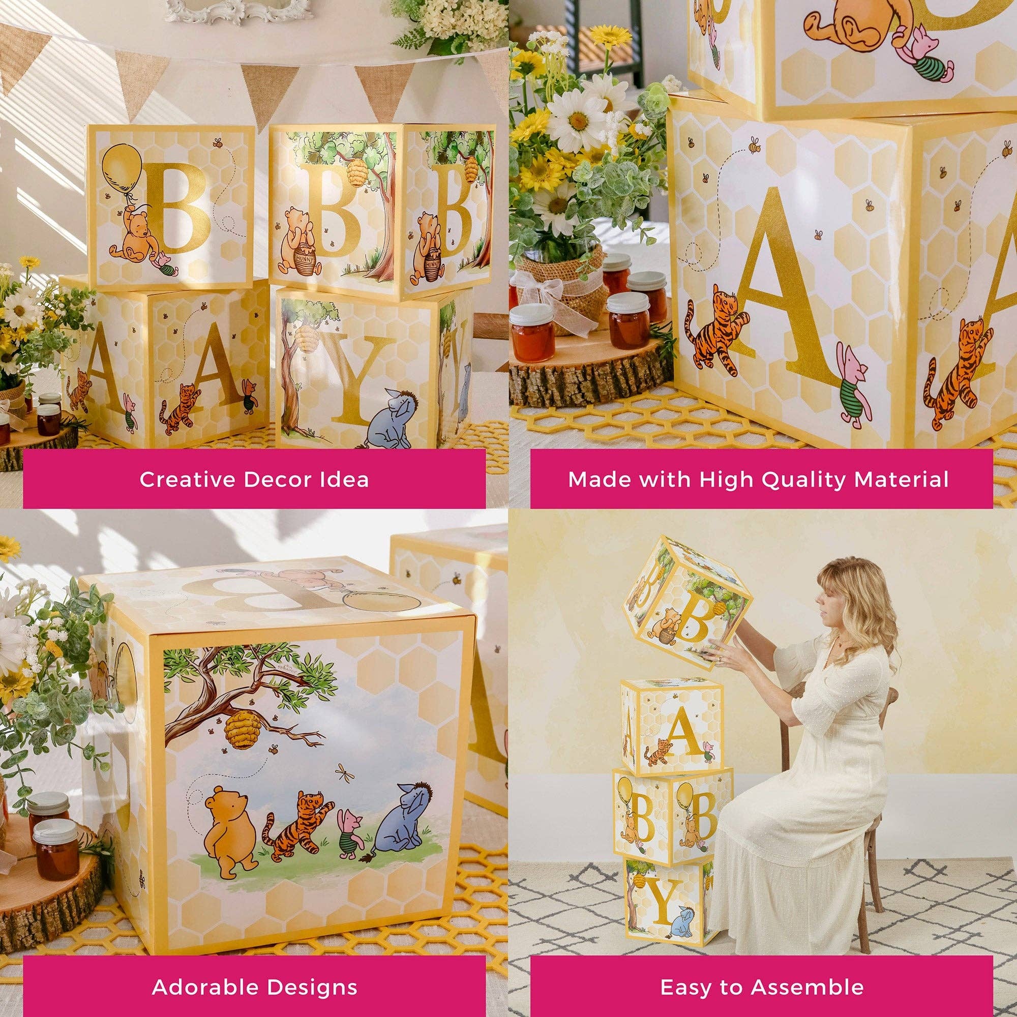 Kate Aspen - Vendita all'ingrosso Decorazioni da tavolo - Scatole a Blocchi Orsetto di Miele per Bambini4