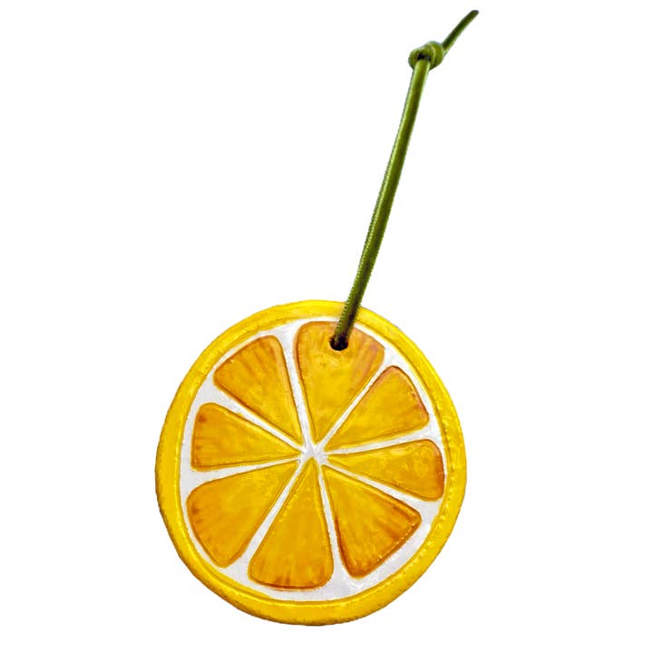 Domenica Marland - Wholesale Ornament - Minnie Mae-Stott, 'Lemon Slice Ceramic Decoration'