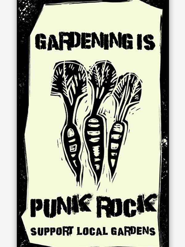 Vinyl Sticker (Gardening is Punk Rock) for wholesale by Wild Rabbit Beads