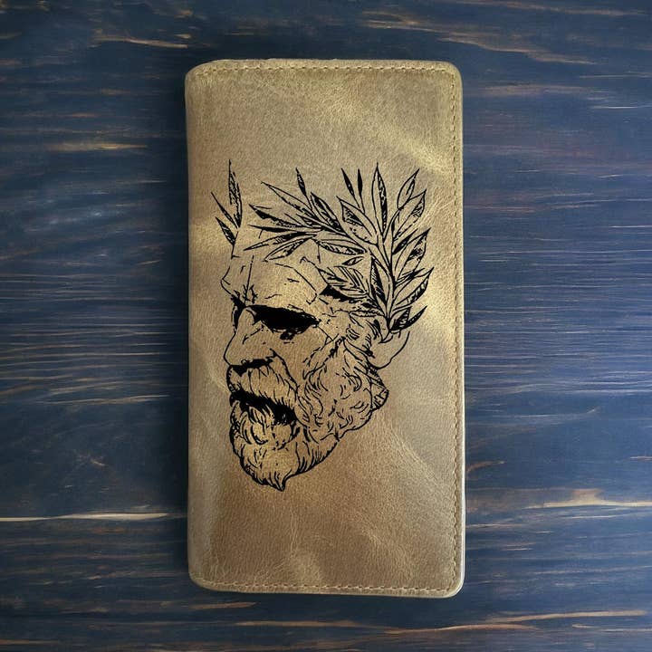 Greek King Rodeo Cowboy Western Buffalo Leather Wallet for wholesale by Texan Customs