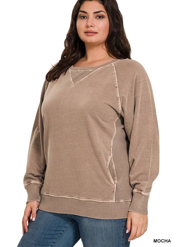 Vanilla Monkey - Wholesale Sweatshirt - Women's - Plus Pigment Dyed French Terry Pullover17