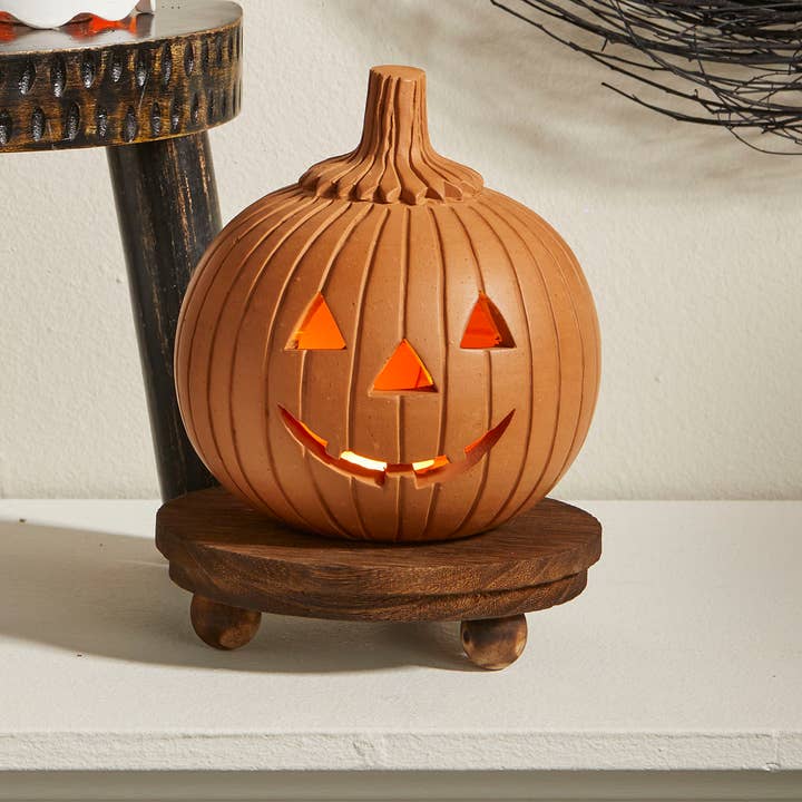 SERRV International - Wholesale Decorative Tabletop Object - Terracotta Jack-o'-Lantern