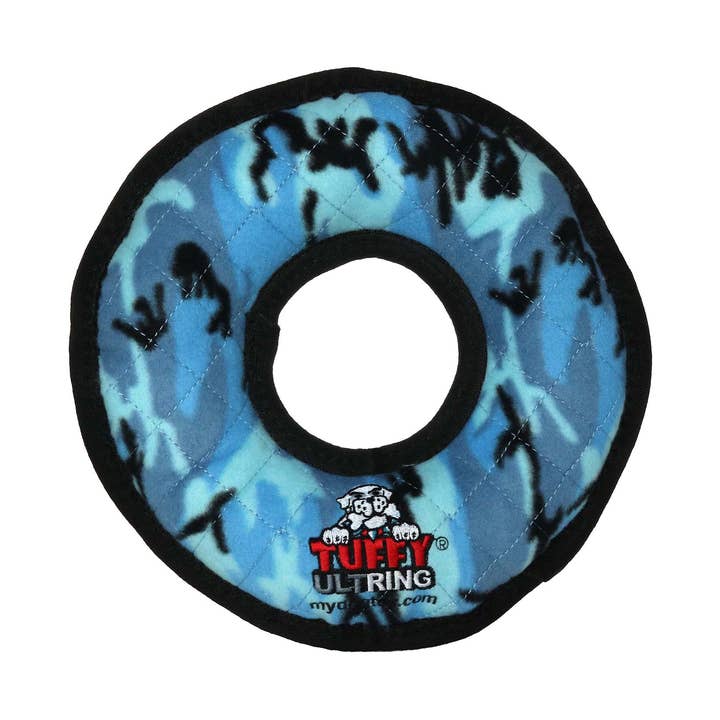 Tuffy Ultimate Ring - Camo Blue, Durable, Squeaky Dog Toy for wholesale by Tuffy Dog Toys - VIP Products