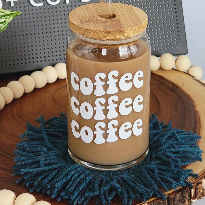 Café Café Café Copo de café gelado 16 ou 20 onças por atacado de Vulpine Vinyls