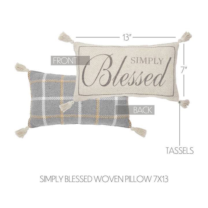VHC Brands - Wholesale Throw/Decorative Pillow - Harvest Blessings Simply Blessed Woven Pillow 7x13