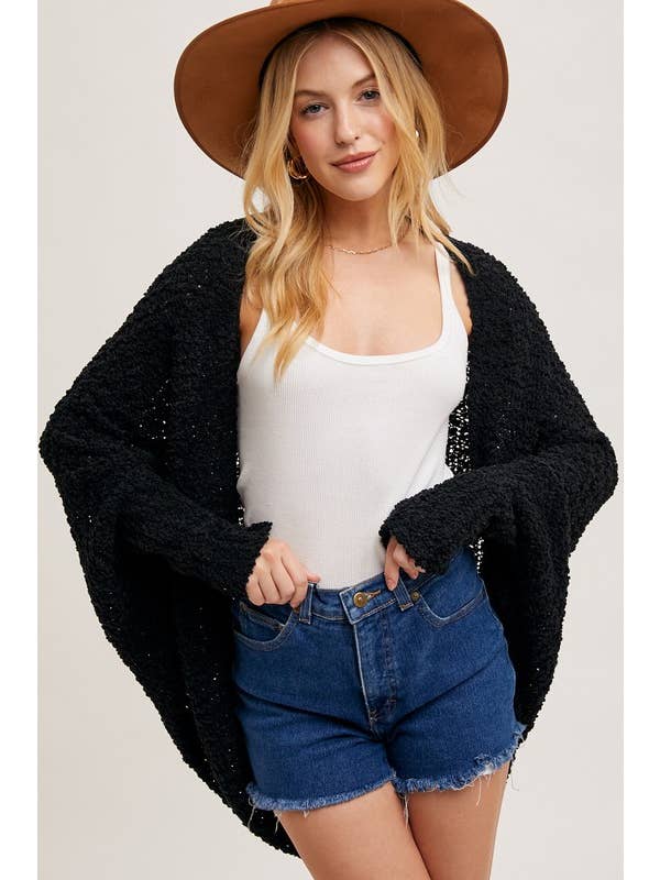 Vanilla Monkey - Wholesale Cardigan - Women's - Chunky Popcorn Knit Sweater Dolman Cardigan