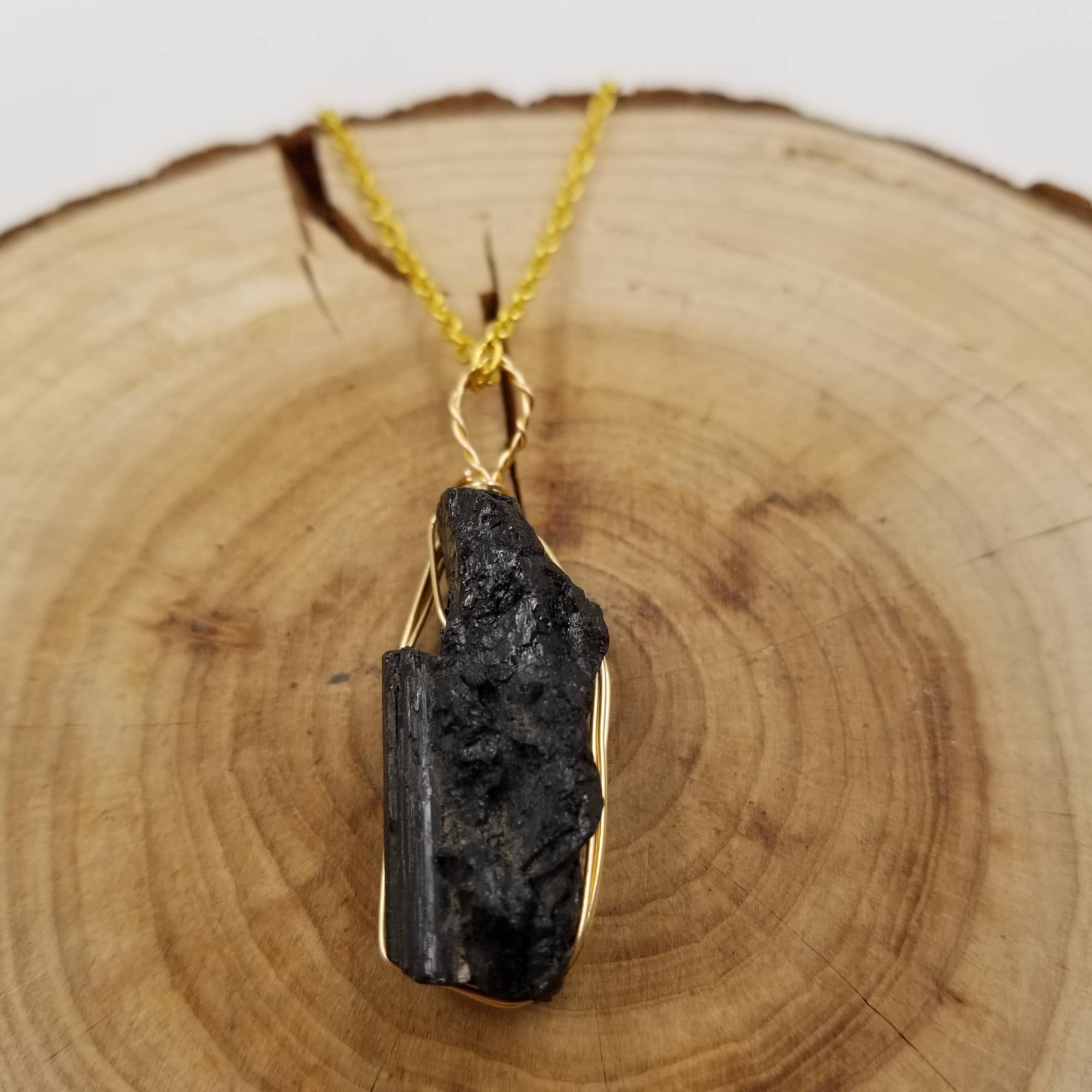 CHAKRA JEWELRY - Wholesale Pendant/Charm Necklace - Raw Black Tourmaline Pendant Necklace1