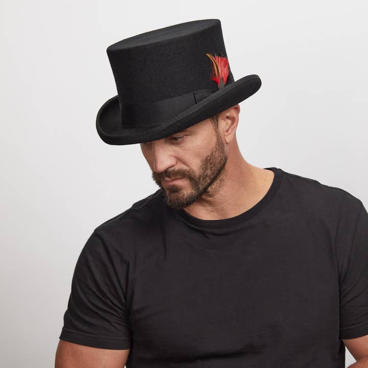 American Hat Makers – Engroshandel Bowler hat - Unisex – Letvægts uld tophat - Stil Majestic