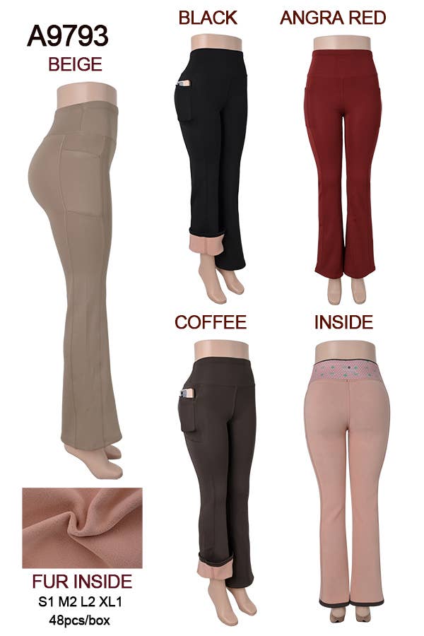 SSImport - Wholesale Pants - Women's - A9793 WINTER FLAIR PANTS FUR LINED W/ POCKETS MIX SIZE 12PCS10