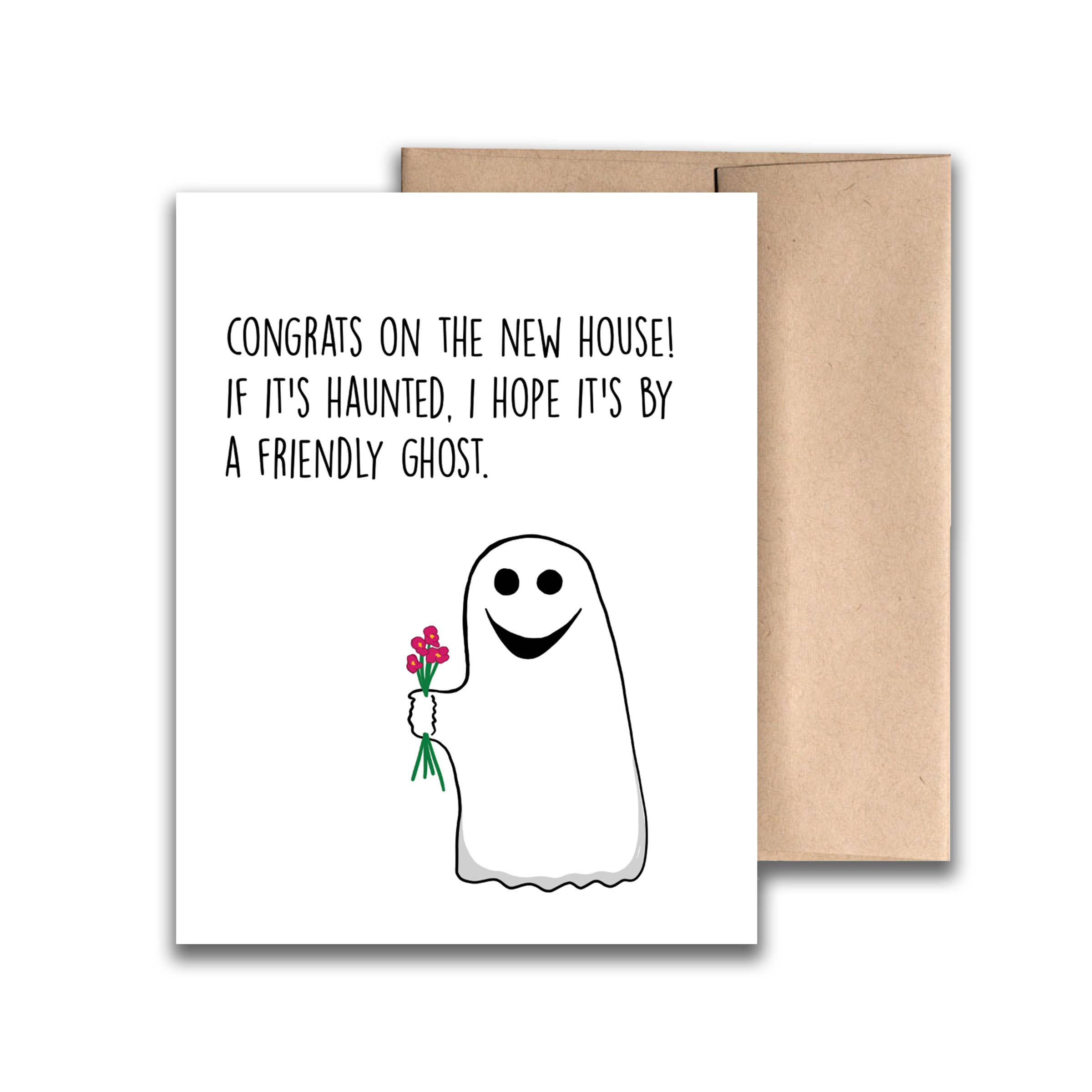 REMOVED BRAND - Wholesale Congratulations Card - Congrats House Ghost Greeting Card0