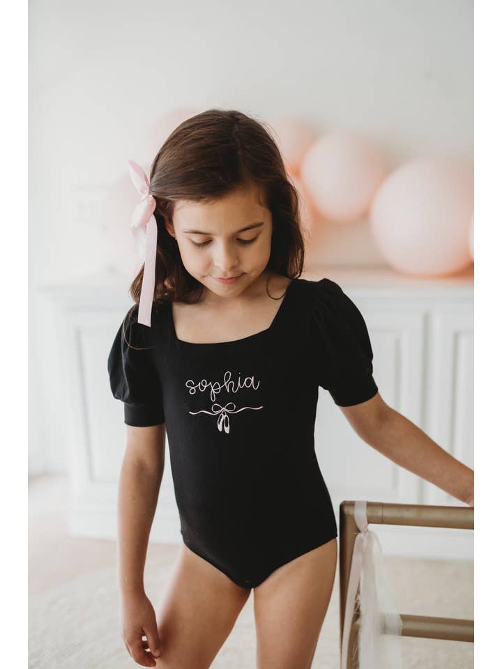 Cheeky Plum - Wholesale Leotard - Kids - Puff Sleeve Leotard - Black Magic14