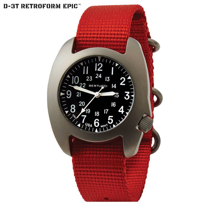 D-3T RETROFORM EPIC Zwarte Wijzerplaat met NASA Oranje Band voor wholesale door Bertucci