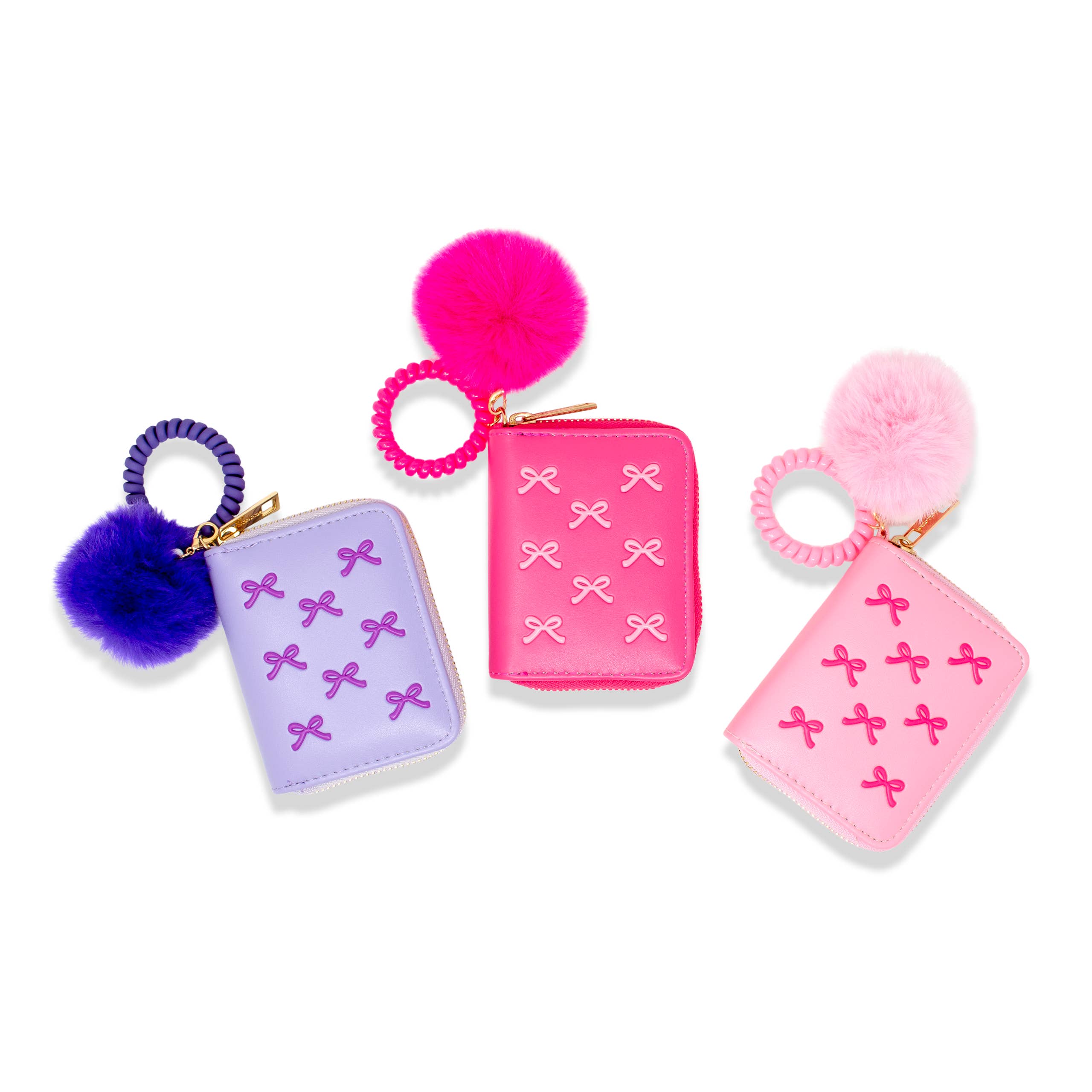 Tiny Treats and ZOMI GEMS – Carteira - Crianças por atacado – Carteira com Fecho de Correr e Laço 3D com Pom Pom3