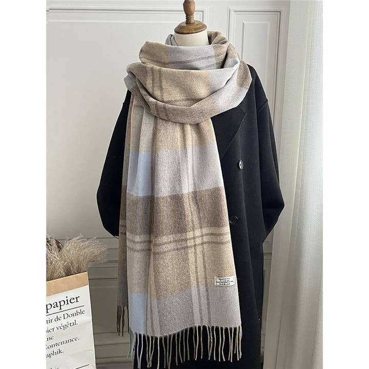 ShieldChic - Wholesale Scarf – Women's - Plaid Fringe Shawl Scarf1