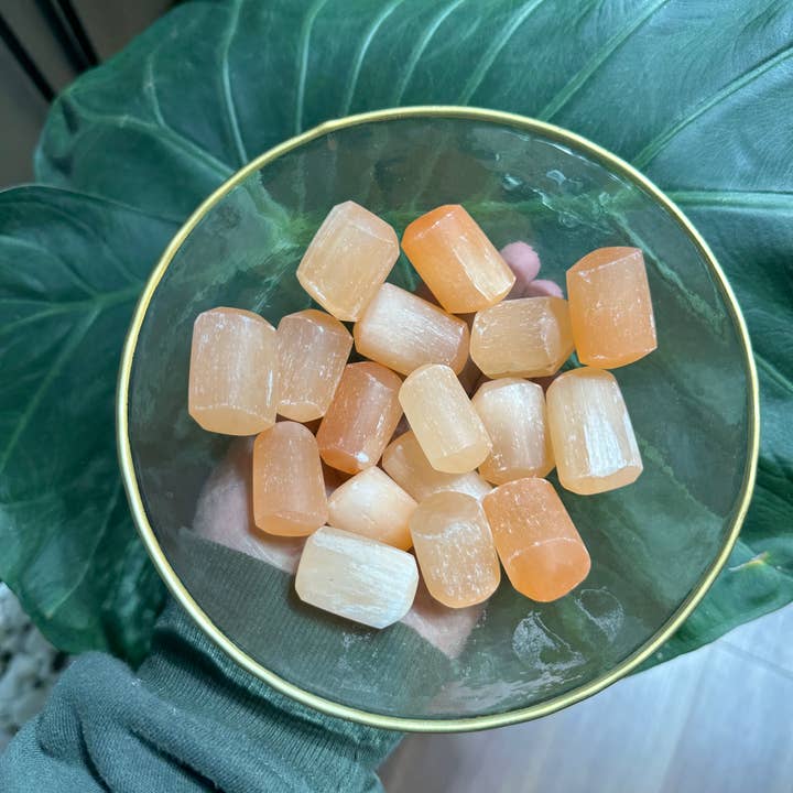 ARTIGO BLOCAL - Pedras Selenite de Pêssego por atacado de Krystallia crystals