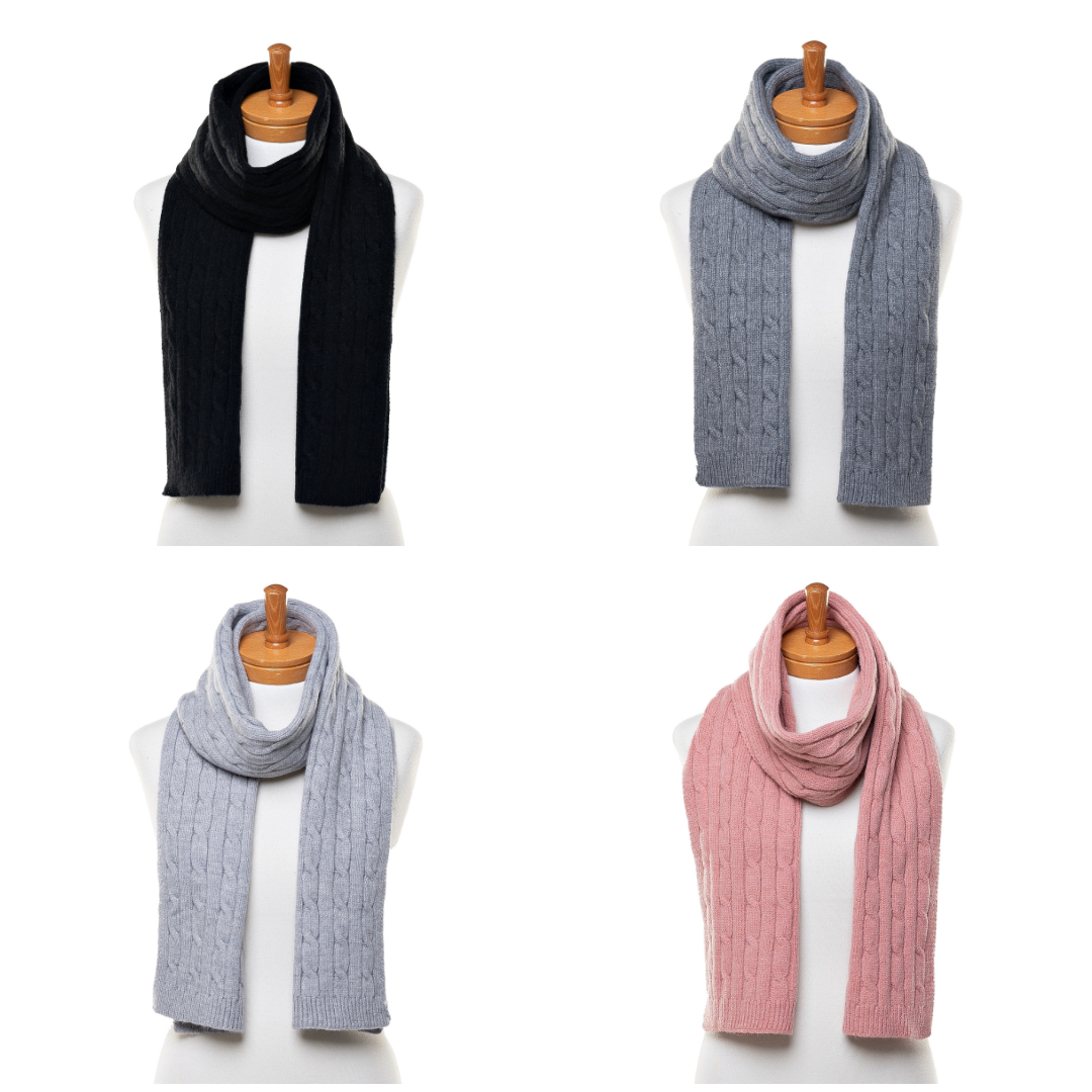 Taylor Hill Scarves & Co - Wholesale Scarf - Women's - THSAP1343: (4 pcs) Braid Knit Scarf Pack0