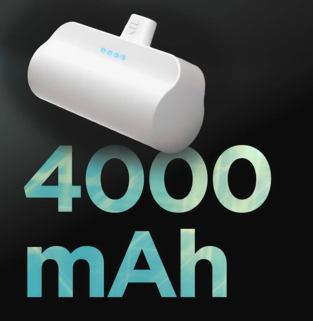 Infinite Basics - Wholesale Portable Charger - USB-C Battery Pack for iPhone 15 and 15 Pro Max - Fast Charging Type-C, Small Power Bank for Travel with Built-in Cable, 4000mAh (Fast Charging Enabled)3