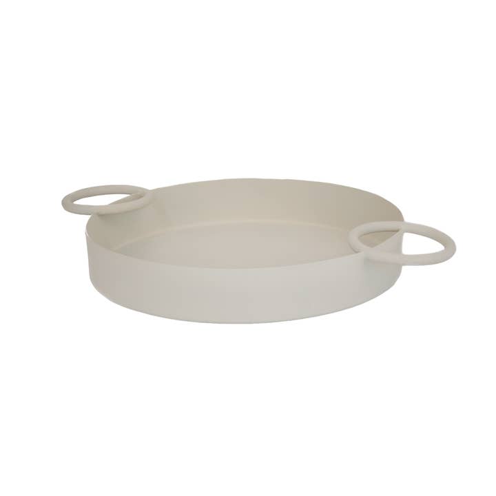Helio Ferretti Luxe Collection Large Circular Tray - Beige for wholesale on Faire