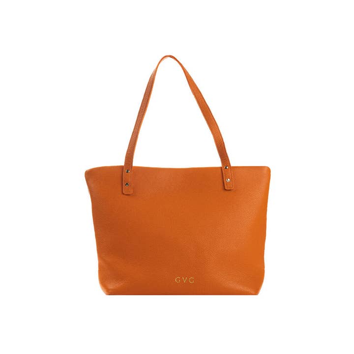 Læder Tote - Orange for engroshandel hos GVG Accessories