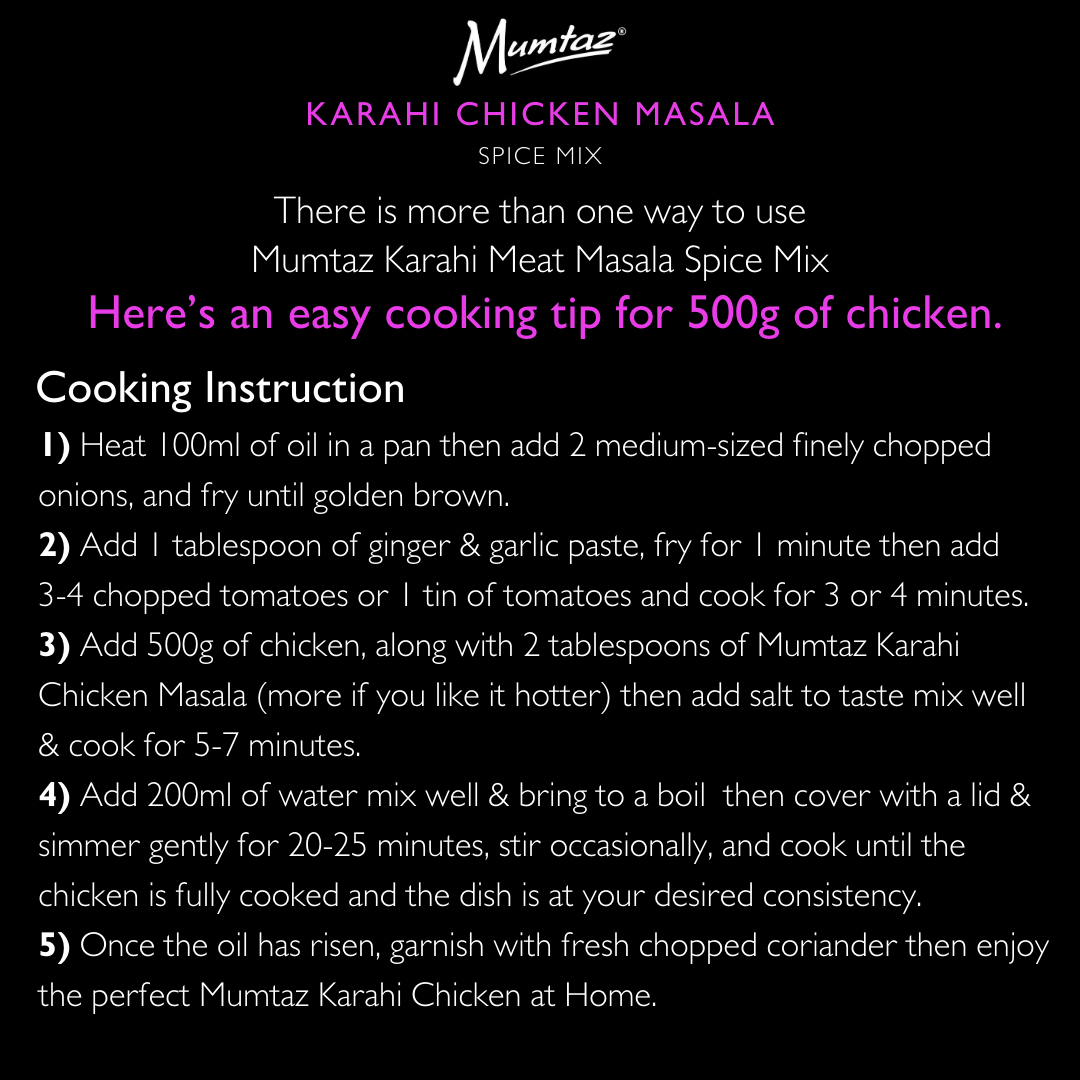 Mumtaz – wholesale Dried spice mix – Mumtaz Karahi Chicken Masala Spice Mixes Pack - 6x175g3