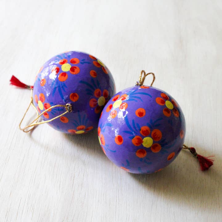 Venture Imports LLC - Wholesale Ornament - Paper Mache Ball Ornaments4