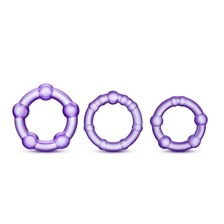 Blush - Wholesale Sex Toy - Stay Hard - Beaded Cock Rings - Set of 3