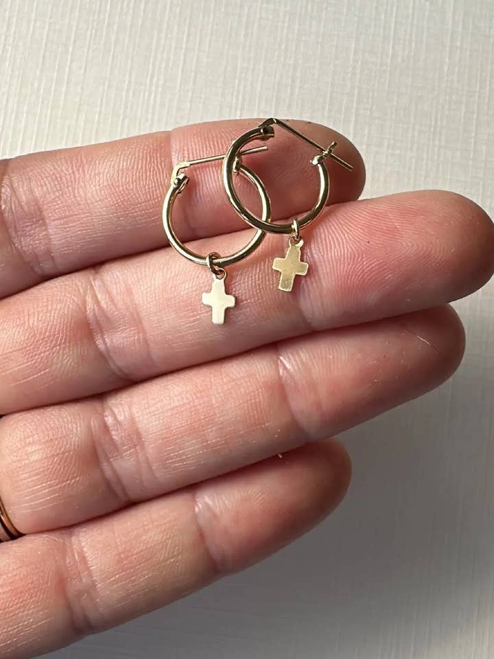 Faith Hoops ~ Cross earring for wholesale by xo, Mango