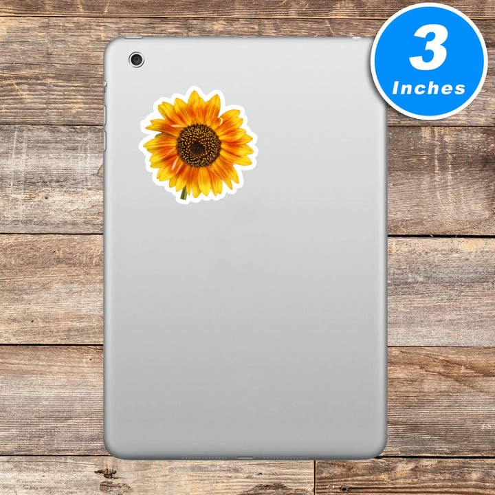 FunPopStickers - Wholesale Sticker - Sunflower Yellow Flowers Laptop Stickers Phone Stickers 3 Pack - Set of 2.5, 3 and 4 Inch Vinyl Laptop Stickers - Laptop Stickers Phone Stickers for Laptop, Phone, Water Bottle, Car & More Decal (3 Pack)3