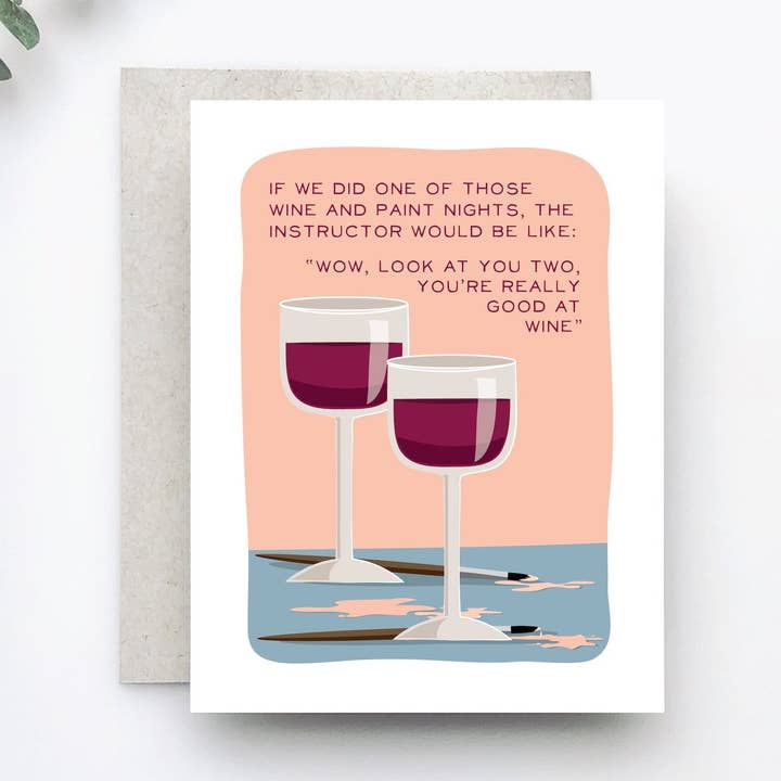 Good at Wine Friends Funny Greeting Card for wholesale by Merrily Paper