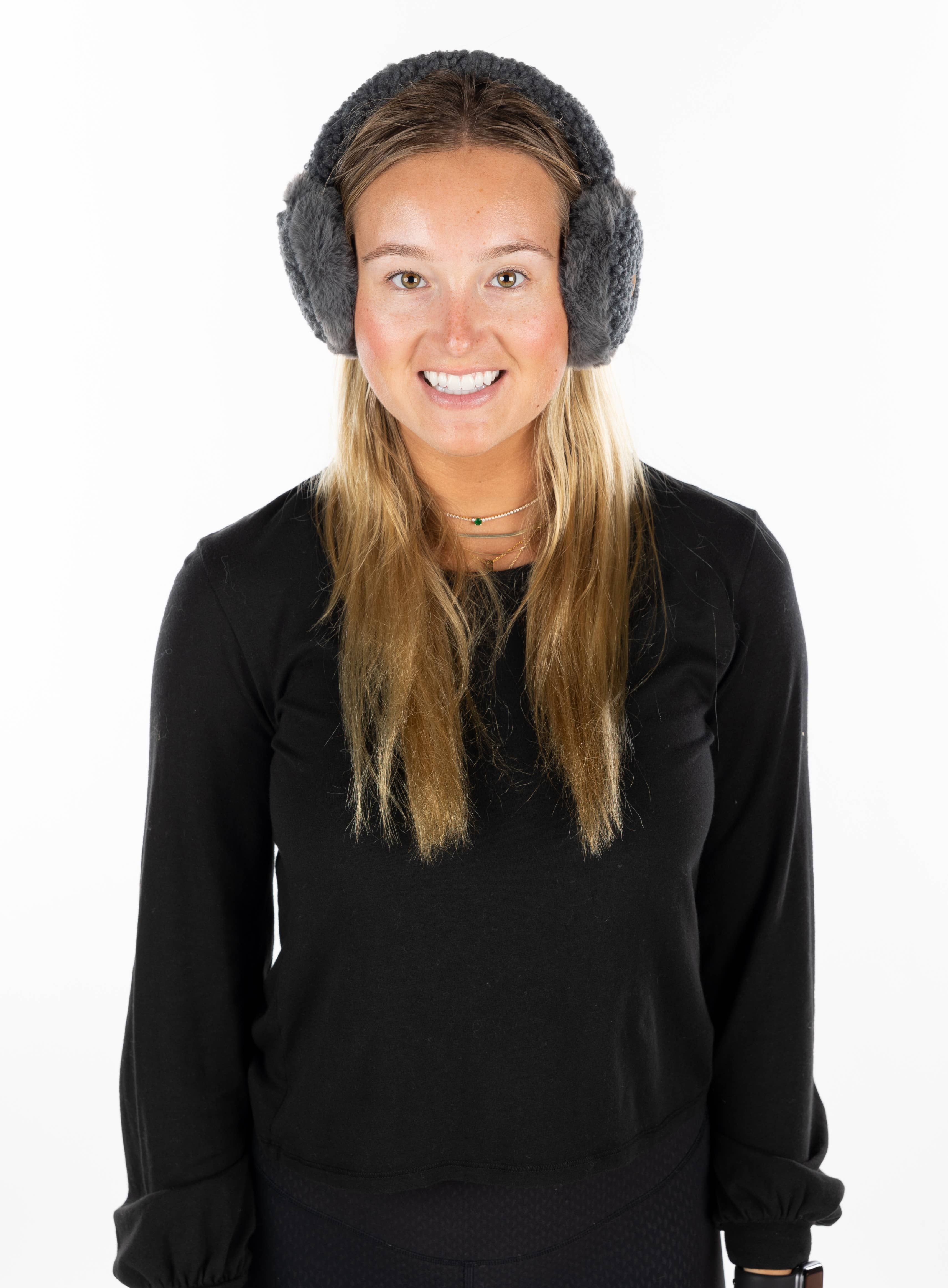 Funky Junque - Wholesale Earwarmers/Ear Muffs - Women's - Adjustable Earmuffs - Fuzzy - Grey1