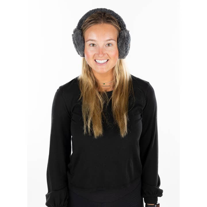 Funky Junque - Wholesale Earwarmers/Ear Muffs - Women's - Adjustable Earmuffs - Fuzzy - Grey1