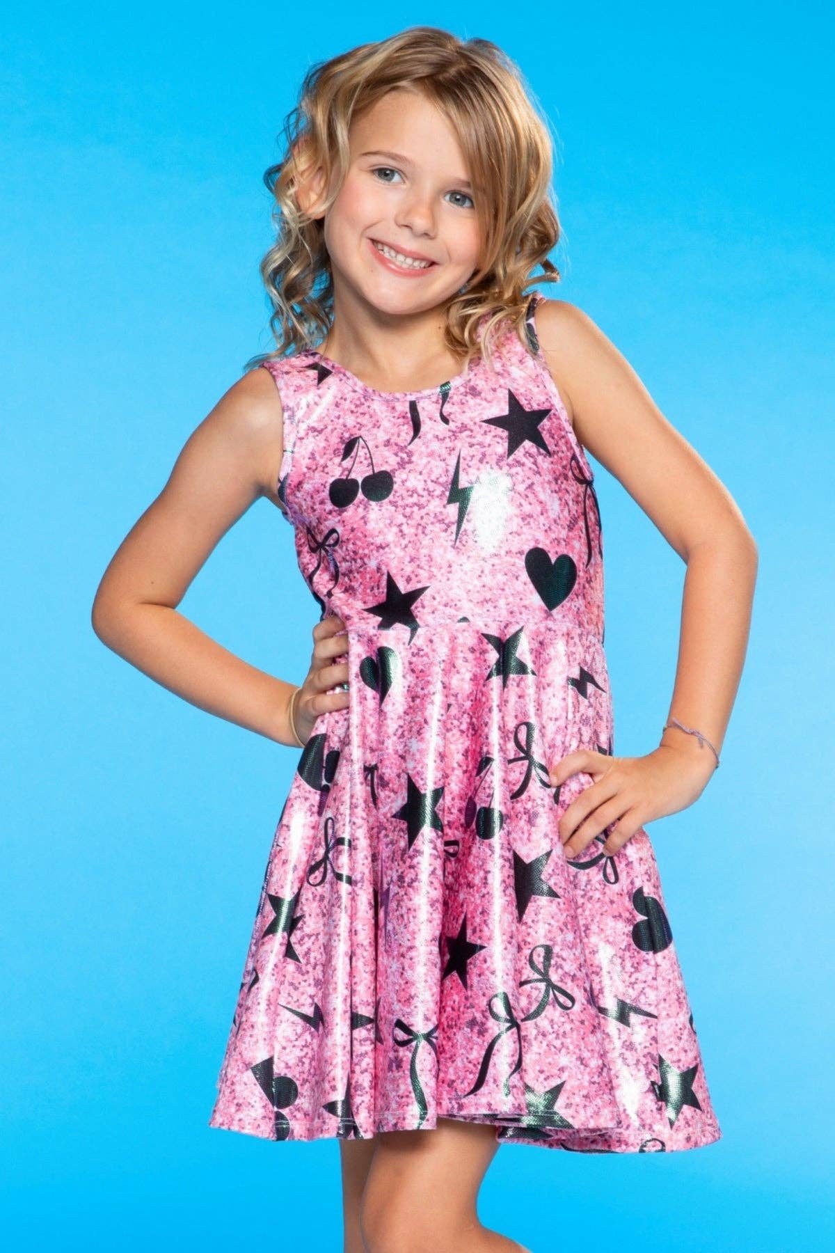 PixieLane - Wholesale Dress - Kids - Glitter Tank Super Twirl Dress0