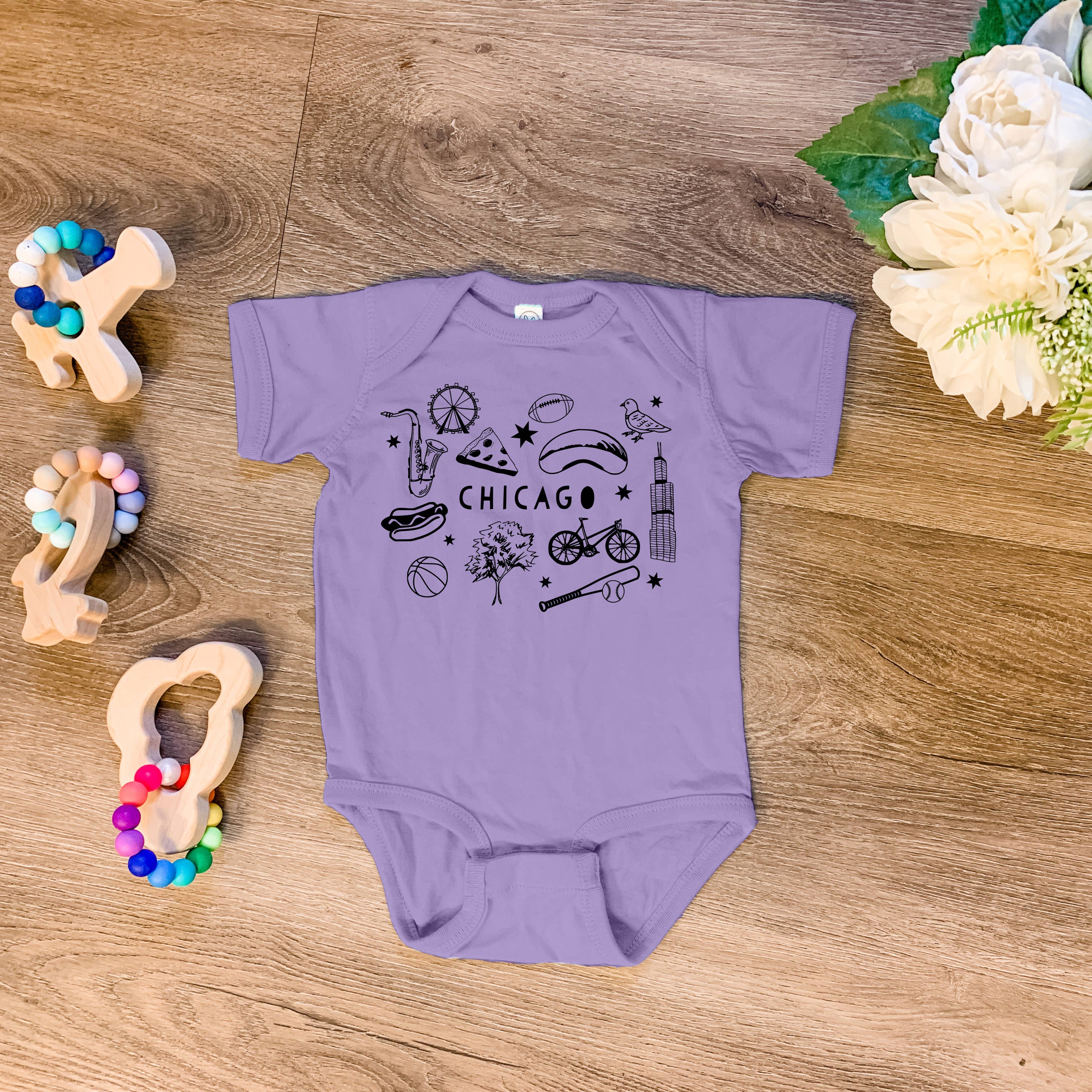 Moonlight Makers – Großhandel Body (ohne Füße) – Baby – Chicago, IL Collage - Baby-Body - CHI, ChiTown6