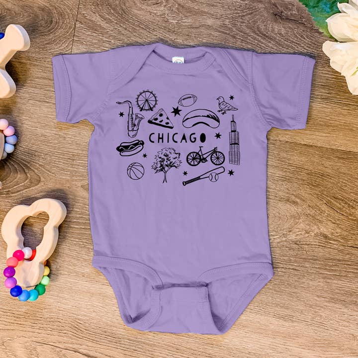 Moonlight Makers - Wholesale Bodysuit (Non-Footed) - Baby - Chicago, IL Collage - Baby Onesie - CHI, ChiTown2