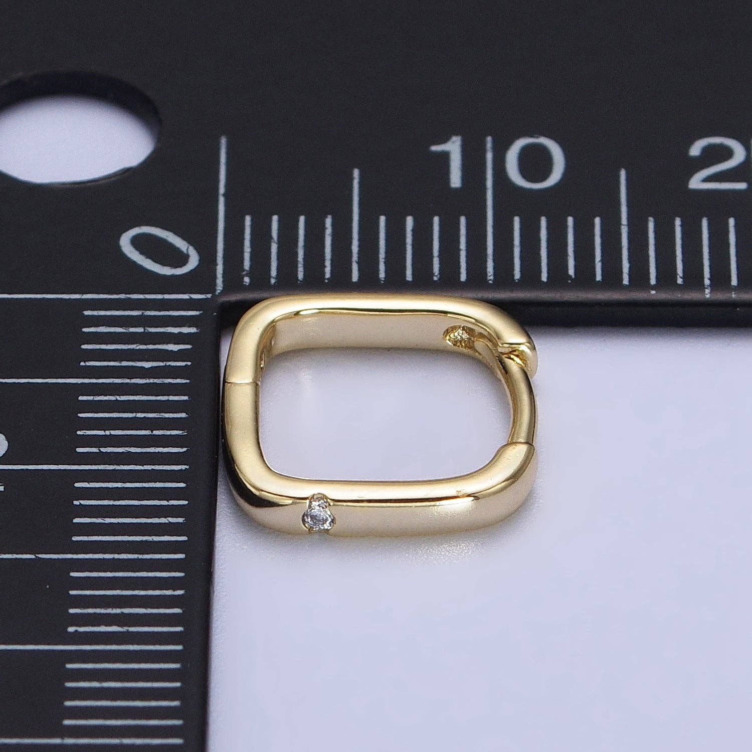 Aim Eternal - Vendita all'ingrosso Orecchini a cerchio - Orecchini a Cerchio squadrati con zirconia cubica trasparente riempiti in oro 14 carati | AB2413