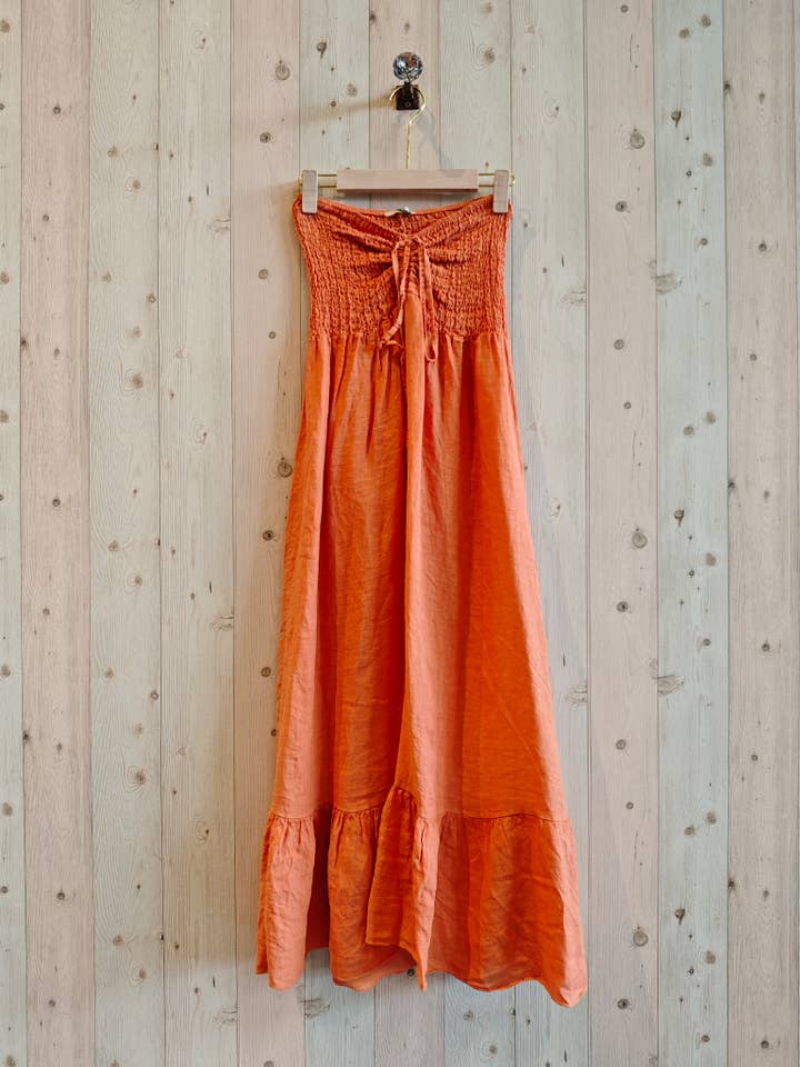 Linen & More - Wholesale Dress - Women's - REF 72139 100% LINEN WORD OF HONOR DRESS
