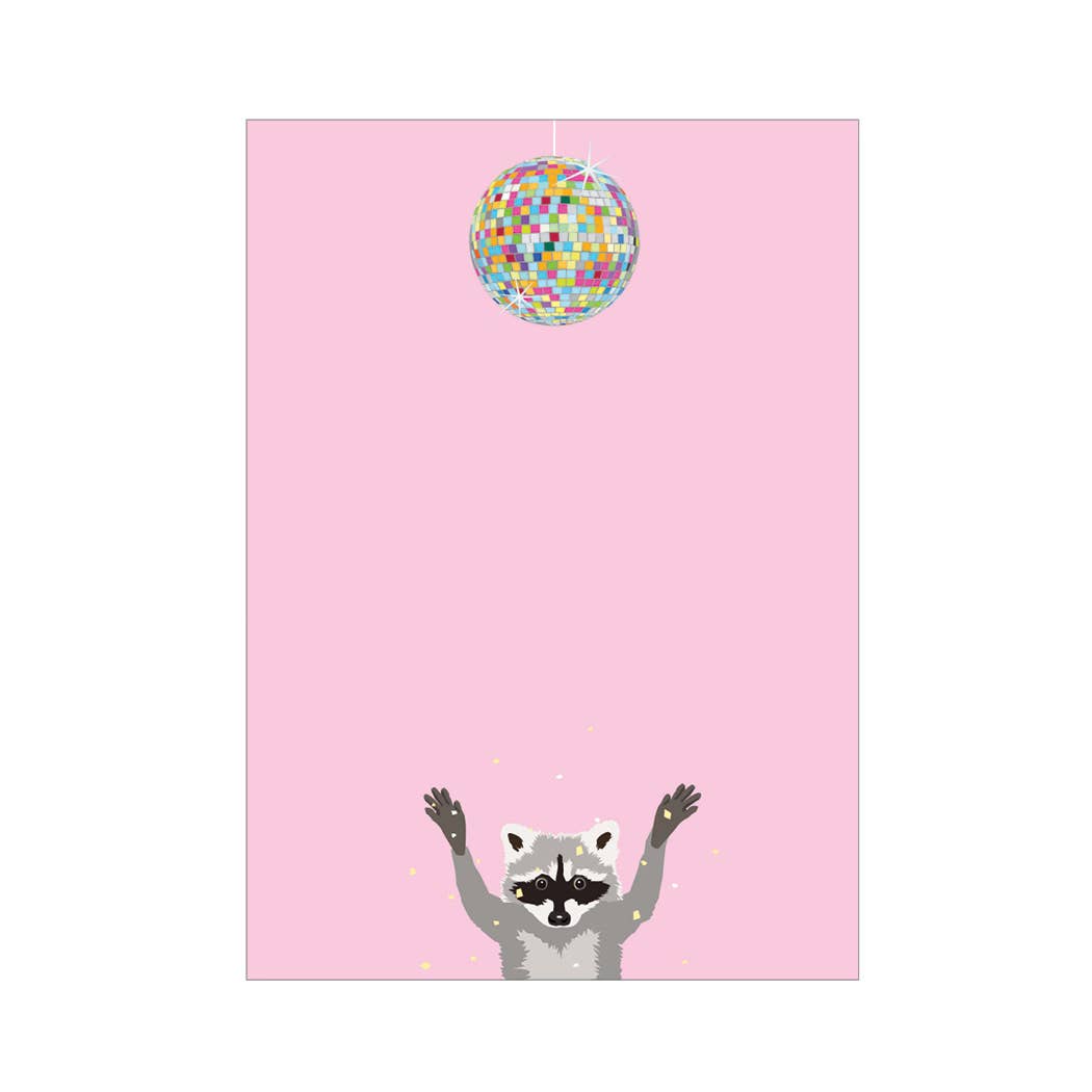 Apartment 2 Cards - Wholesale Notepad - Disco Raccoon 4.75x6.5" Notepad1