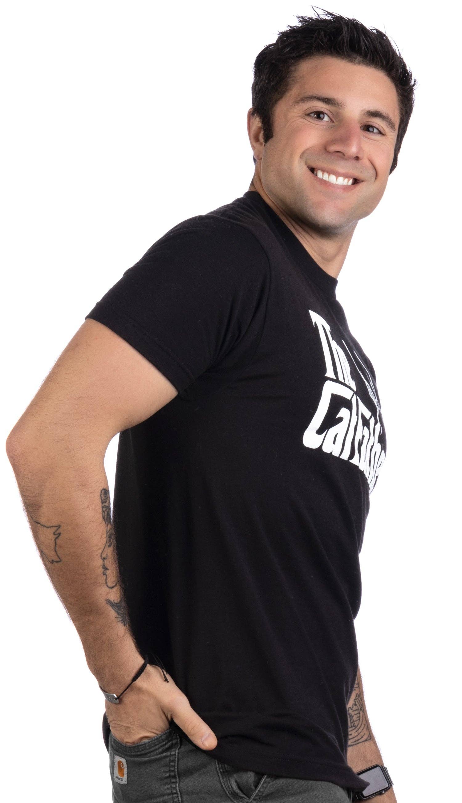 Sort The Catfather - Sjov kattefar ejer kæledyrshumor T-shirt for engroshandel på Faire1