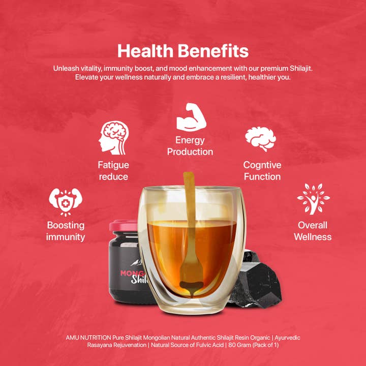 Amu Nutrition – Engroshandel Kosttilskud og vitaminer – 80g mongolsk Shilajit Pure ayurvedisk sundheds mundtligt supplement