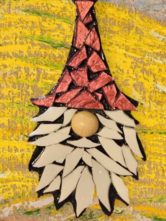 Stained Glass Gnome Ornament for wholesale by Barbs Crazy Crafts