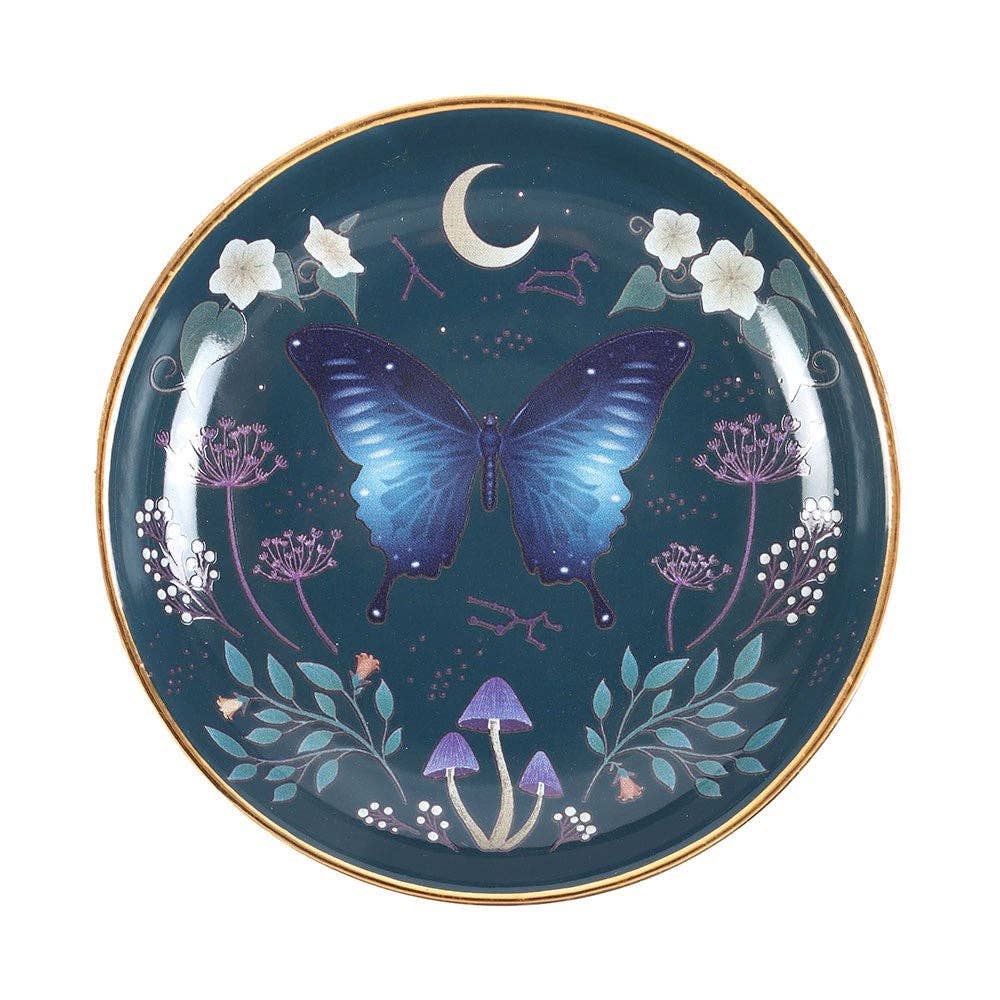 Something Different Wholesale – wholesale Jewellery dish – Round Midnight Moth Trinket Dish1