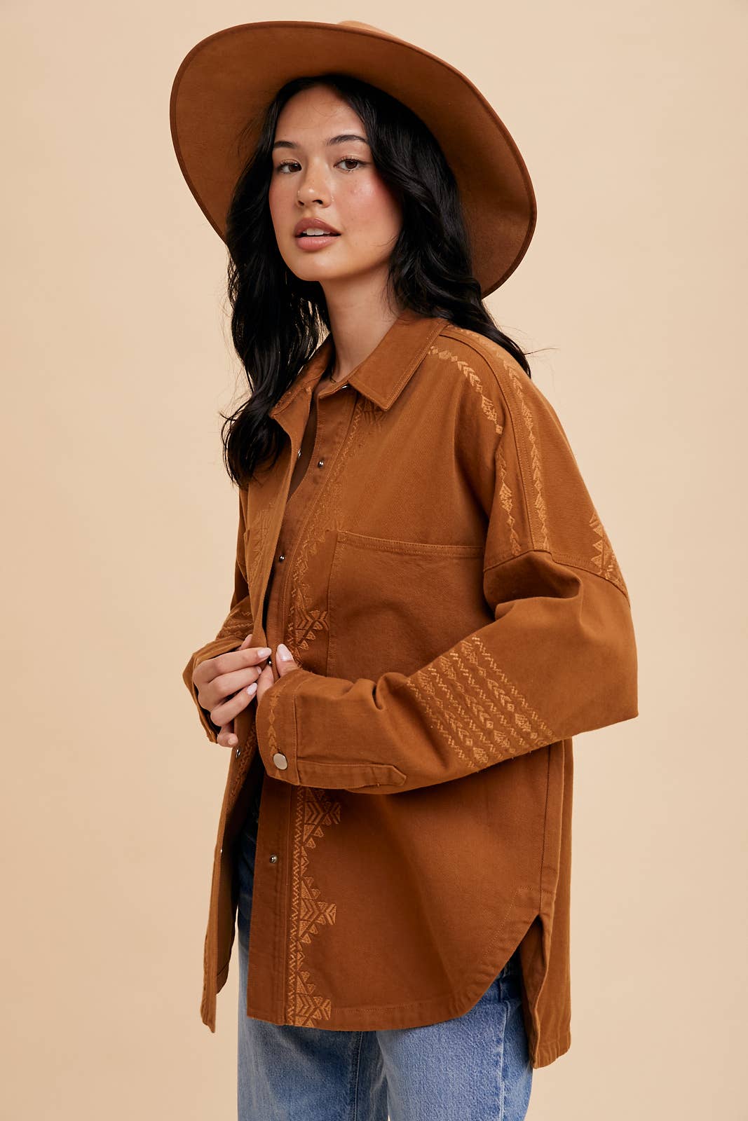 In Loom - Wholesale Shirt Jacket/Shacket - Women's - EMBROIDERED UTILITY SHACKET7