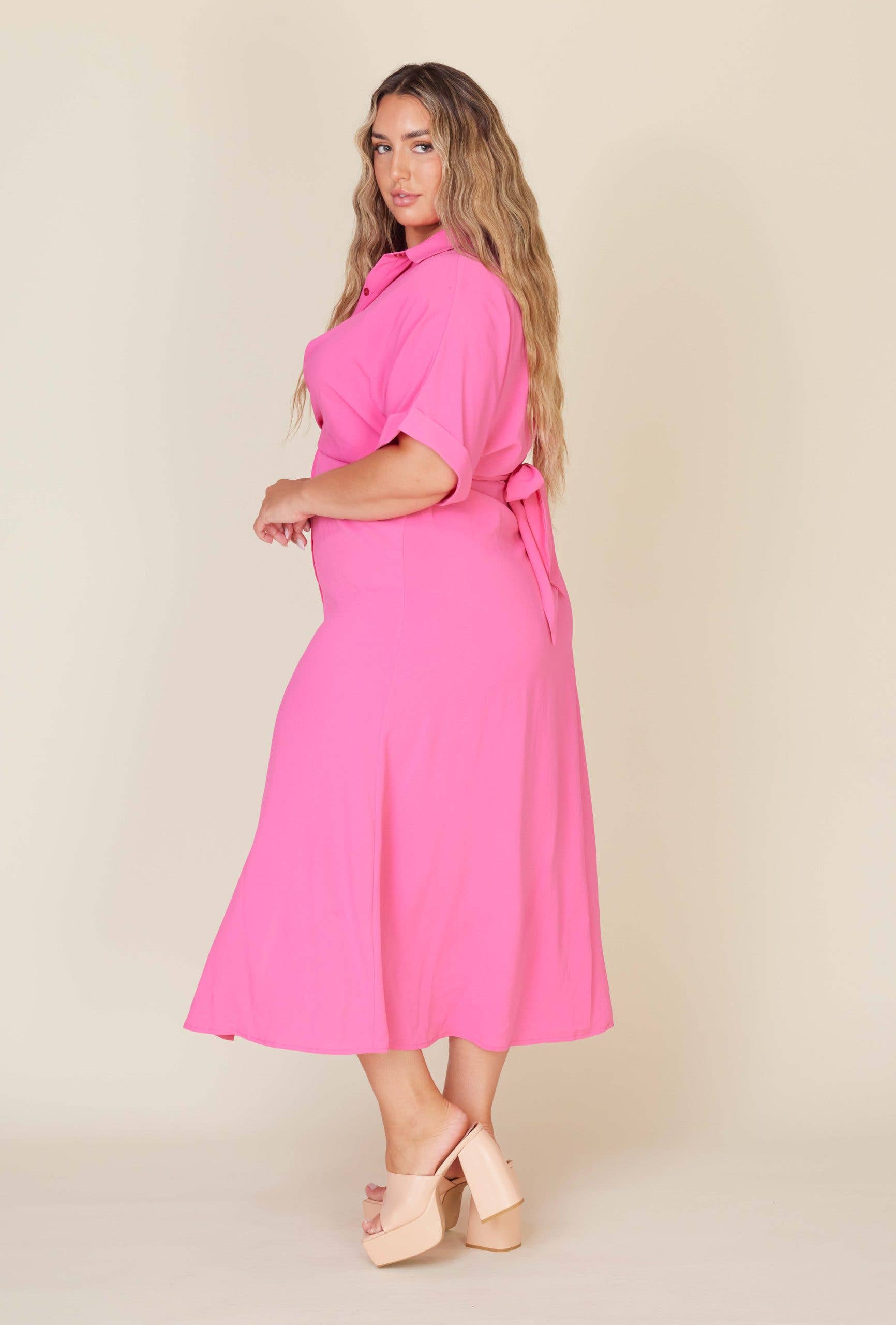 Fashion Space - Wholesale Dress - Women's - Plus Size Women Solid Maxi Dress8