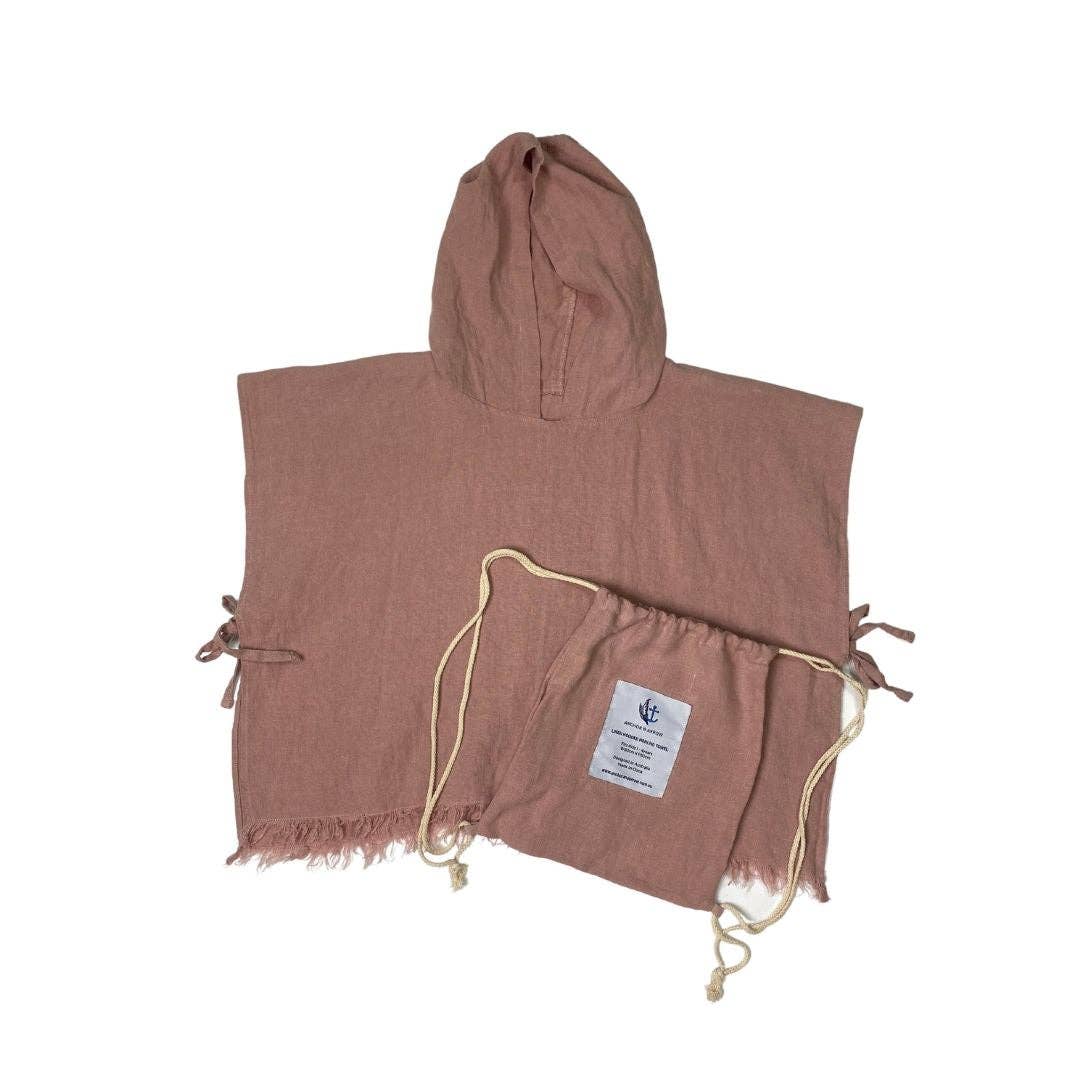Anchor & Arrow - Wholesale Poncho Towel - Kids & Baby - Linen Hooded Poncho Towel - Blush8