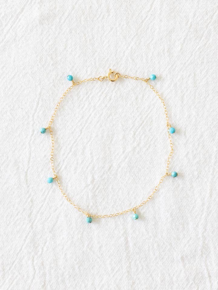 Cavigliera turchese a goccia per la vendita all'ingrosso da parte di Laine Honolulu