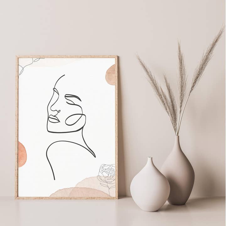 Minimalist Boho Face Art Print for wholesale by Eagle Woman Prints
